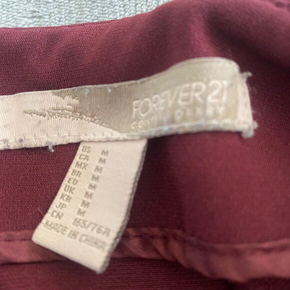 Forever 21‎ Burgundy Wrap Pencil Skirt|Size Medium - Picture 6 of 12